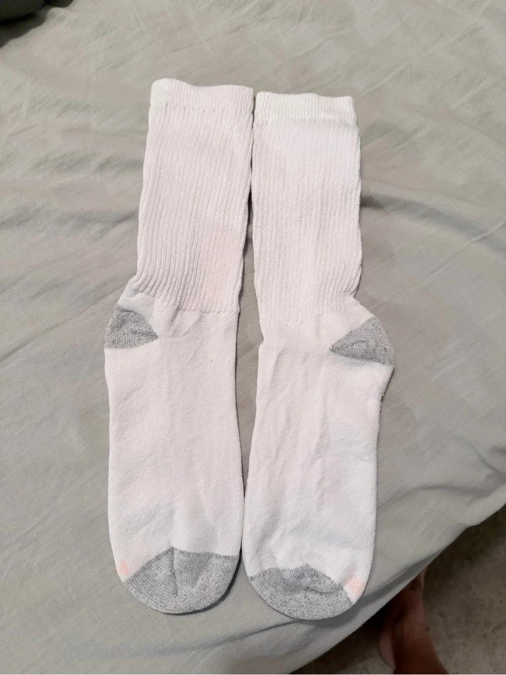 Women’s White Socks with Gray Toe